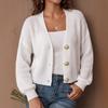 Womens Short Knit Cardigan Fall Winter Casual V-Neck Pearl Button Sweater