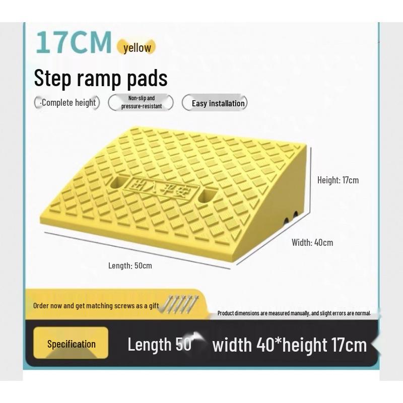Uphill Step Mat: Plastic Slope Curb Car Sill and Speed Bump