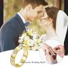 BAMOER 925 Silver Lucky Clover Moissanite Ring, Gold Plated D Color Round Cut Wide Band Ring for Women Wedding Gift