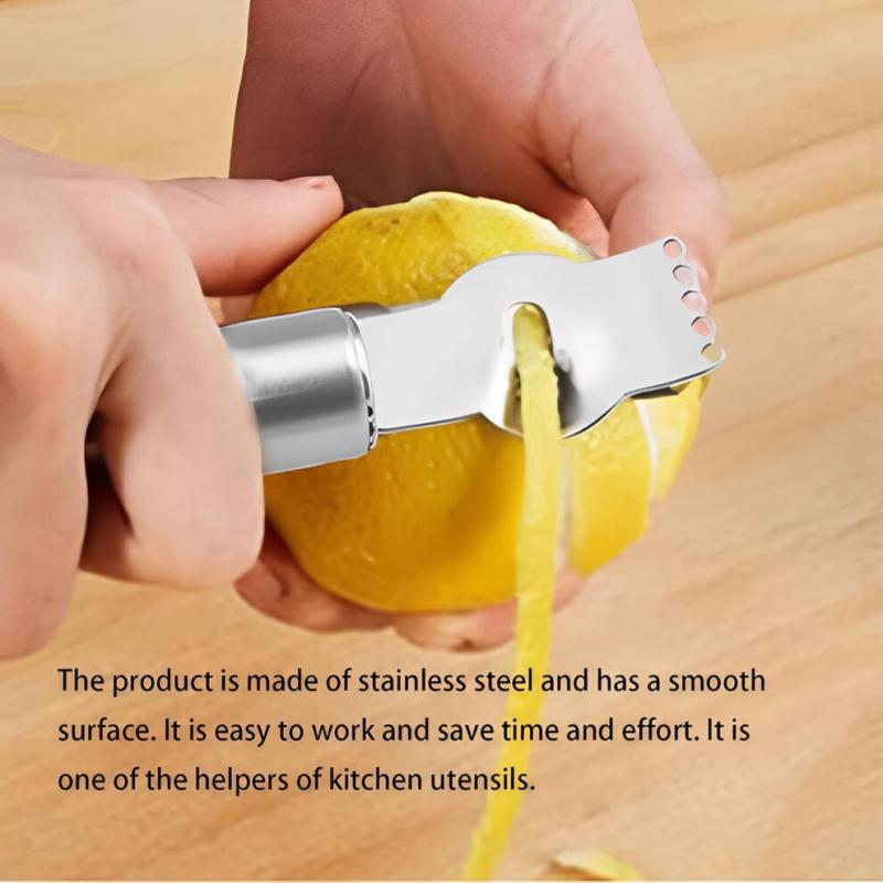 Lemon Peel Zester Grater Stainless Steel Fruit Bowl Zester for Oranges Grapefruit Safe Energy Saving Design