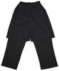 DISCO DONUT Elastic Waist Half-Cut Long Pants_Black