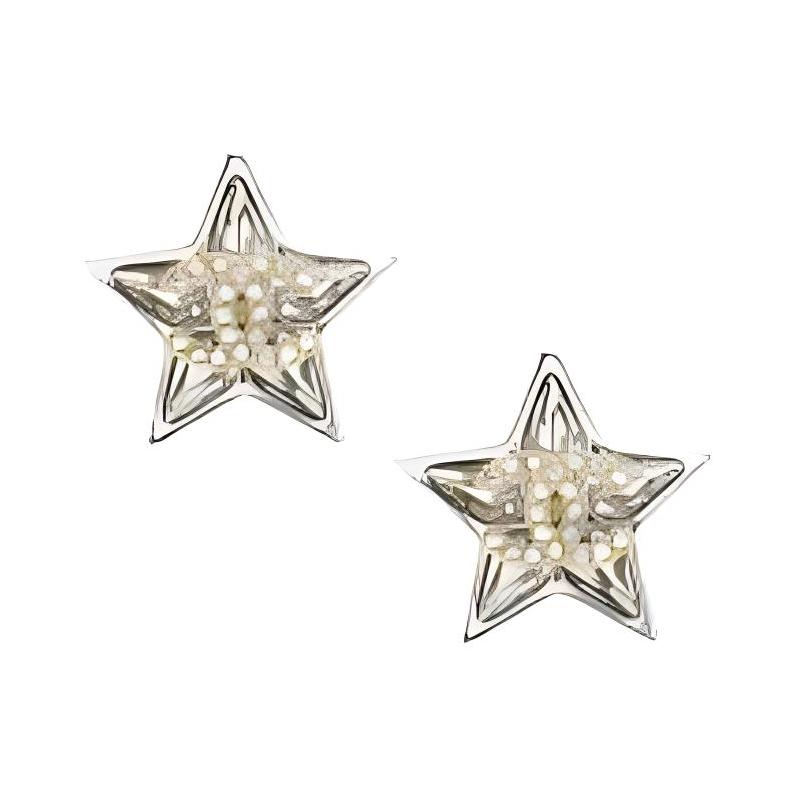 

CHANEL 23S 23 spring and summer 23s crystal star inlaid double CLogo synthetic cubic zirconia/rhinestone, metal earrings for women срібний