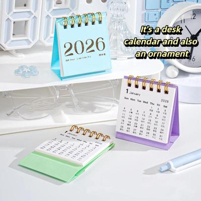 2026 Mini Small Desk Calendar Desktop Ornament Calendar Book Creative Simple Planner Desktop Office Stationery New Year Gifts