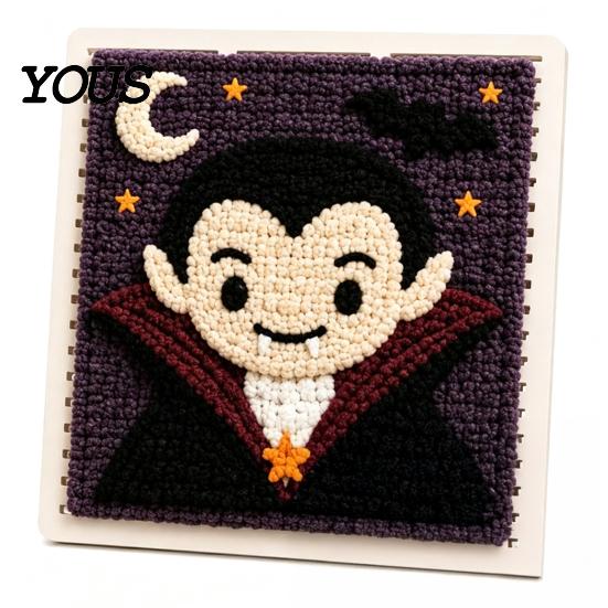 Handmade Yarn Art Craft DIY Fabric Weaving Painting Kit, Halloween Christmas Crochet Kit Decor Projects for Decoration, Beginner Project Set Supplies
