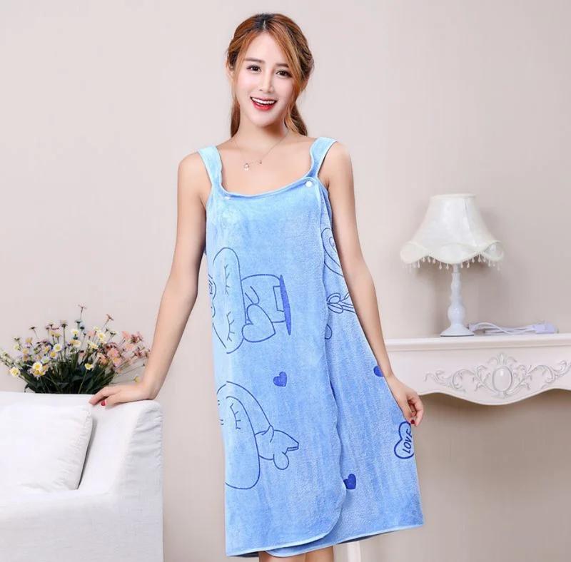 Wearable Bath Towel Superfine Fiber Bathroom Bathrobe Soft Absorbent Towel for Home Skin-Friendly Spa Beach Towels Home Textile