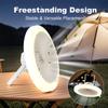 Portable Ceiling Fan Light for Outdoor Camping USB Charging 3 Colors Light Desktop Standing Hooked Fan With Light Super Quiet