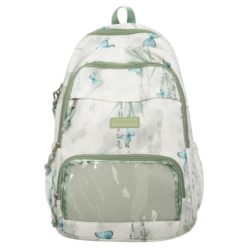 

Stylish School Bag Backpack with Unique Bowknot Designs and Spacious Storage Space Casual Daypack for Everyday Use зелёный