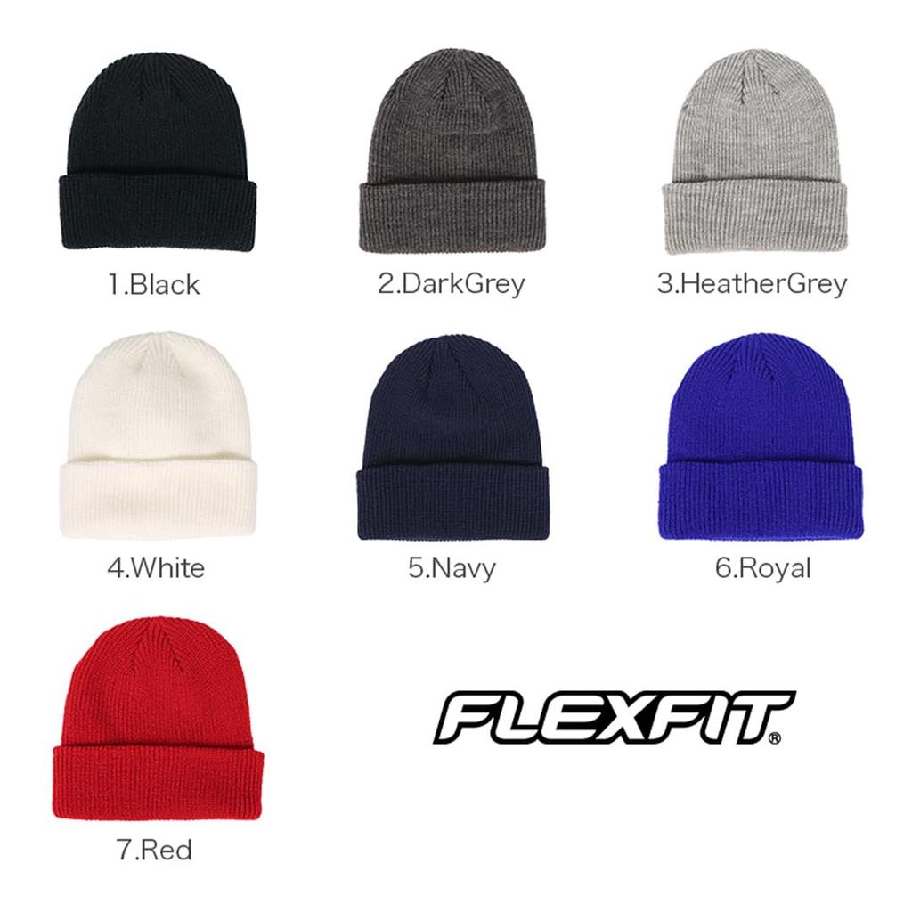 Flexfit Knit Cap, Solid Color, Knit Beanie, Men's and Women's, YUPOONG, Ribbed Knit, Unisex, One Size Fits All, Black [Parallel Import]