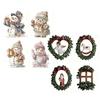4Pcs/Set Snowman Pendant Christmas Cartoon Pink Snowman 2D Pendant Festive Indoor