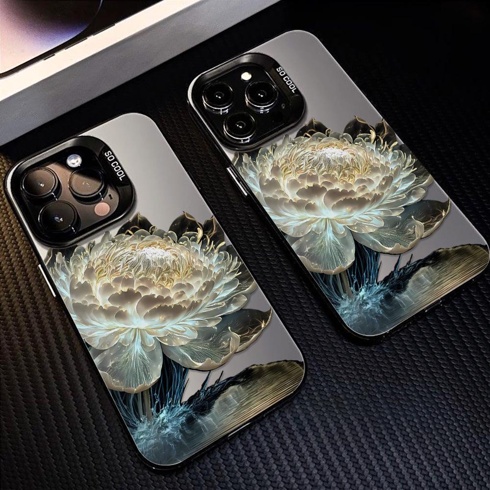 Applicable to iPhone17Pro Max Lotus Bamboo Mobile Phone Case Apple 15/14 Niche 14Pro Advanced 13 Anti-drop