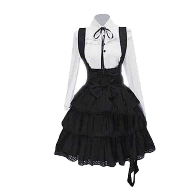 Entzückendes knielanges klassisches Lolita-Kleid für Damen, ideal für Cosplay-Partys mit Anime-Thema
