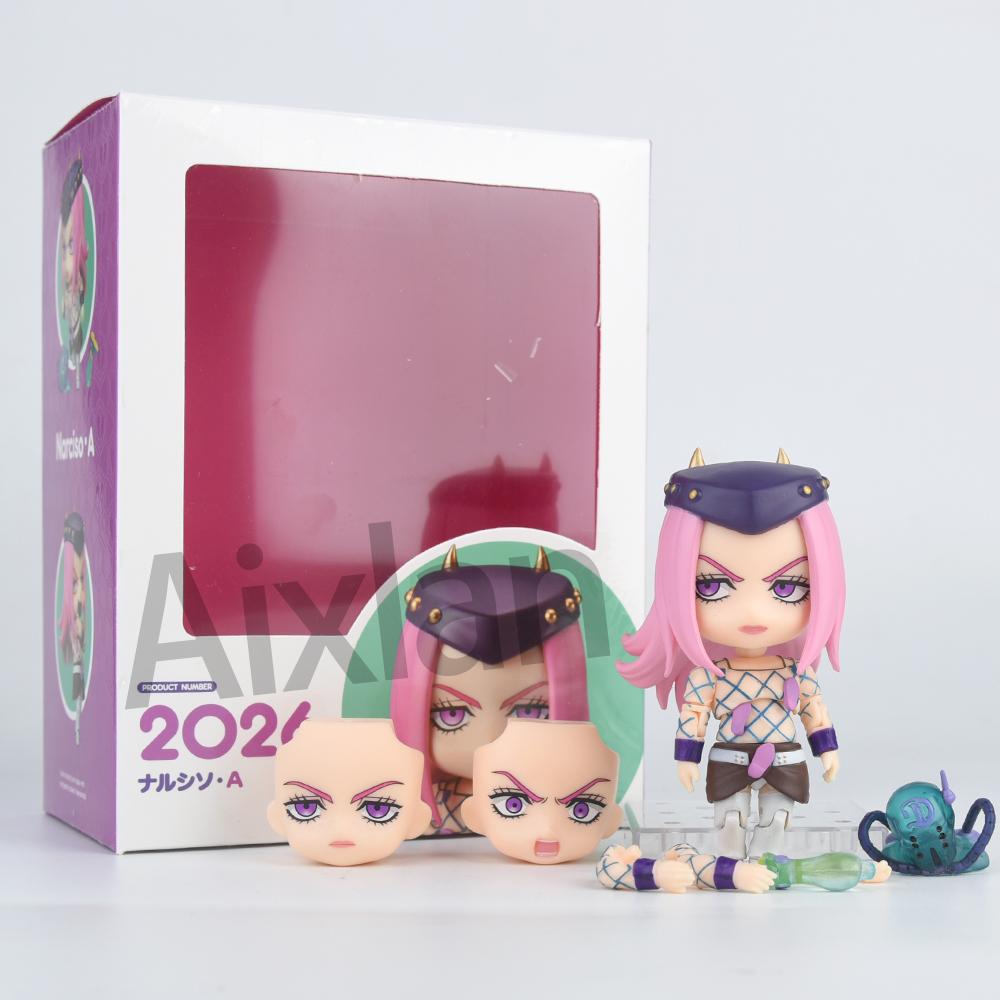 10cm Aixlan JoJo Bizarre Adventure Figure Narciso Anasui Cute Edition Action Amine Collectible Figurine PVC s Articulated Scale Detailed Movable