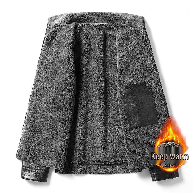 Men's PU Fur-Lined Warm Leather Jacket - Winter/Autumn Bestseller