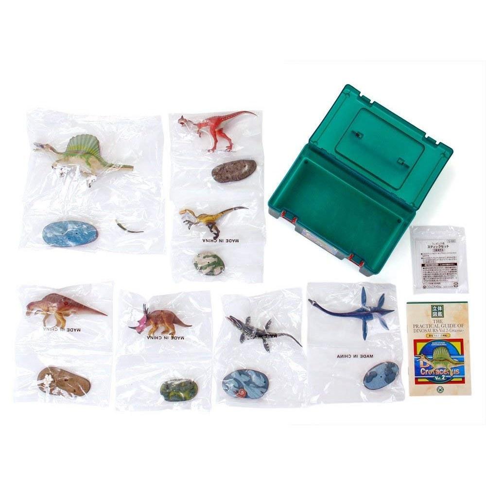 COLORATA Karorata 3D Picture Book Real Figure Box Dino Vol.2 7 Types Cretaceous Period Futabasaurus with Explanation Book Figure Gift
