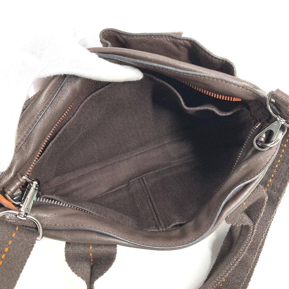 HERMES Orange stitch Caravan Horizontal PM 2WAY Shoulder Bag Hand Bag