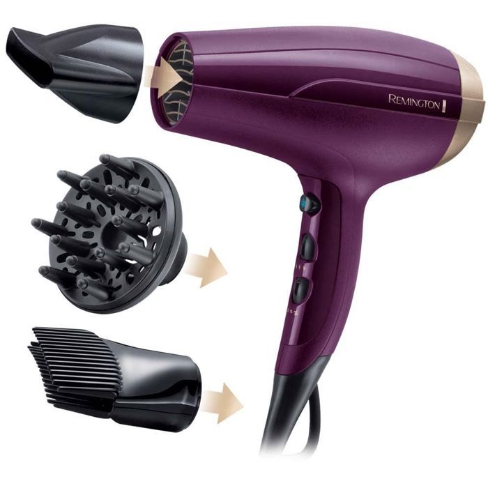 Seche-Cheveux Ionique REMINGTON D5219 - Anti-Frisottis, 3 Températures, 2 Vitesses, 2300W