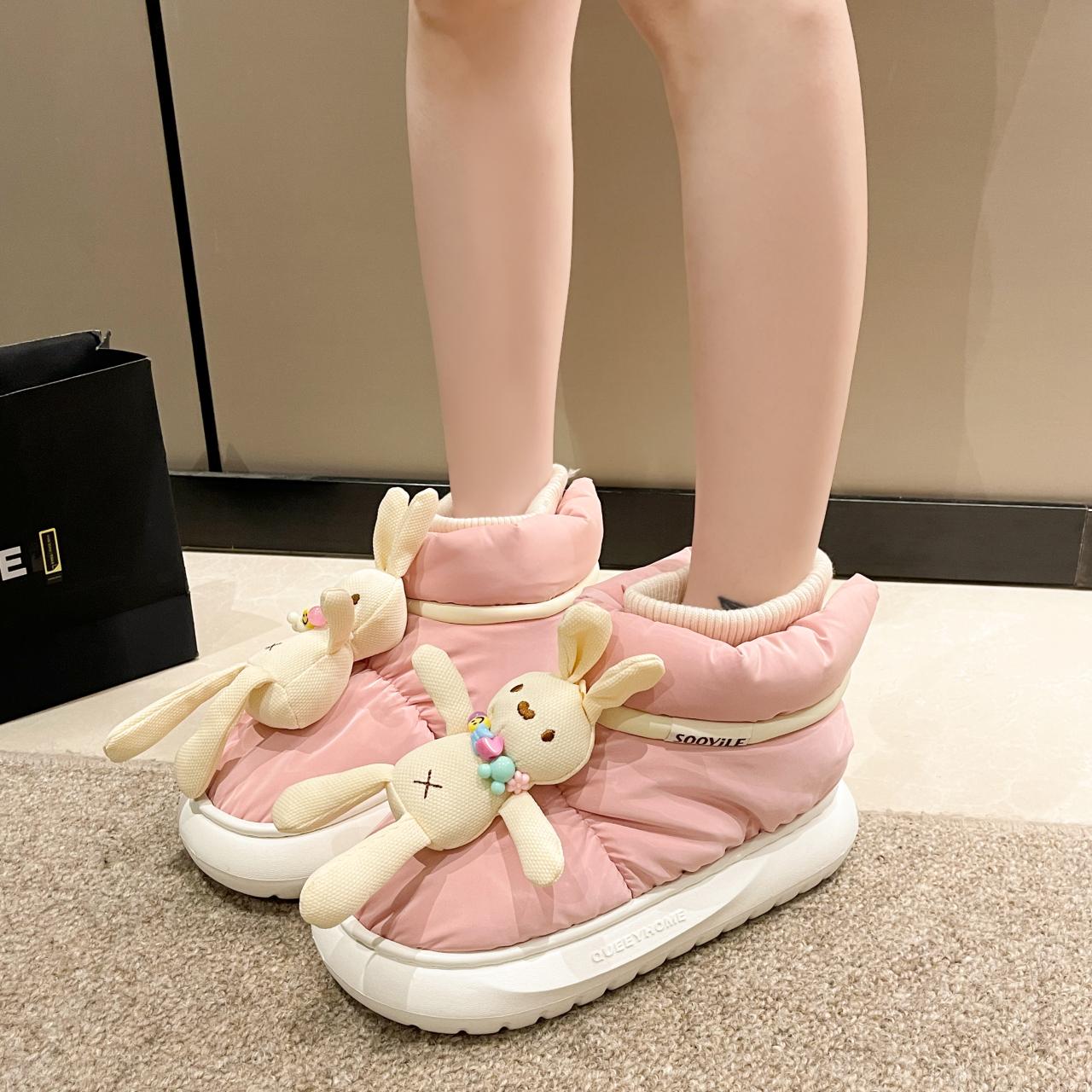 

Зимние новые домашние ботинки на толстой подошве, противоскользящие, плюшевые и теплые хлопковые сапоги