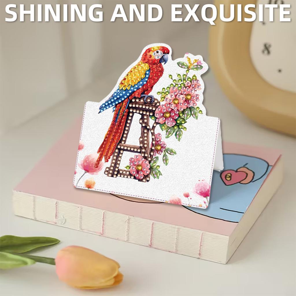 6pcs Flower Butterfly DIY Rhinestone Diamond Art Mosaic Postcards with Envelopes Handmade for Adult Beginner Holiday Blessing