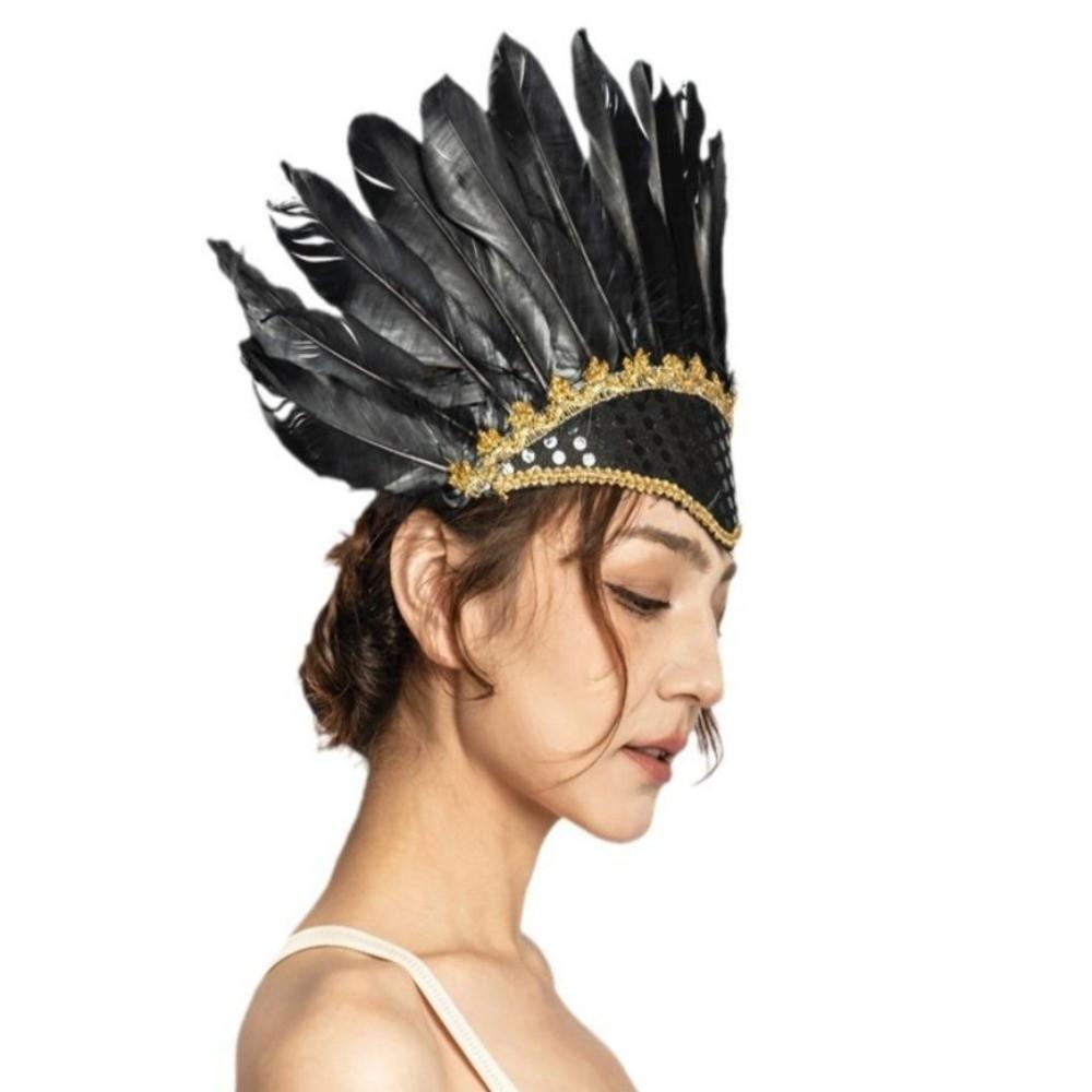 Vibrant Elegant Feather Headdress Adjustable Headwear Peacock Headpieces Carnival