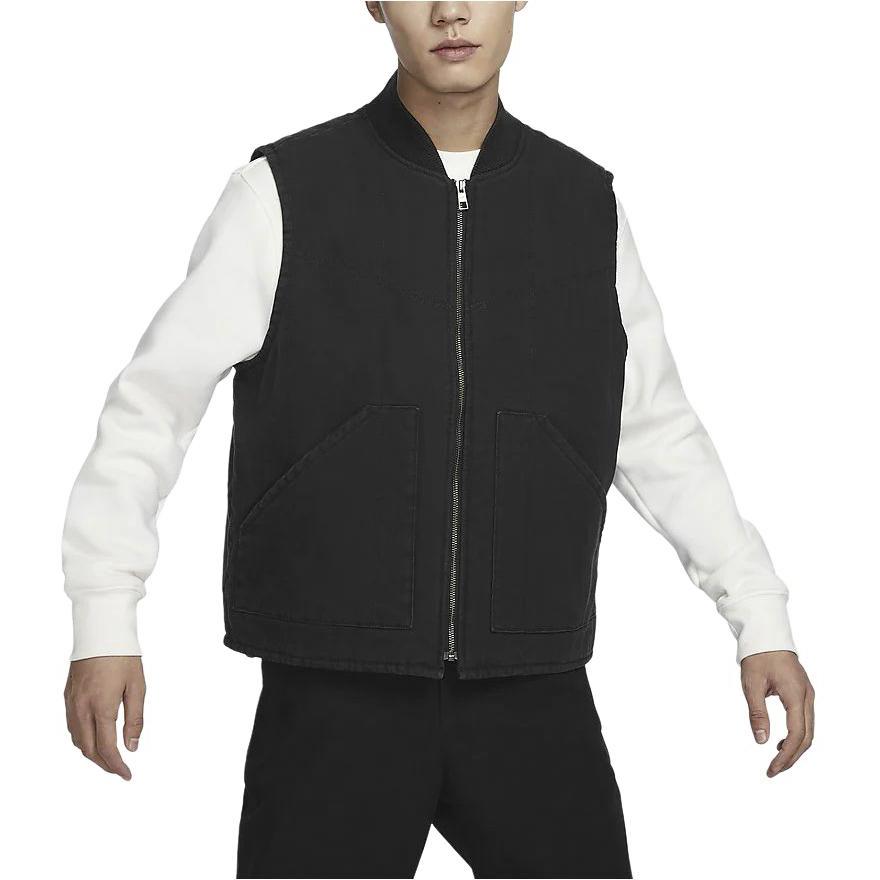 Nike Solid Color Zip Casual Sleeveless Vest Men Outerwear Black FQ1862-010