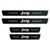 1/4/5Pcs JEEP Car Door Sill Scuff Plate Decor Carbon Fiber Stickers For Jeep Renegade Compass Grand Cherokee Wrangler Gladiator ALU1