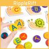 Wooden Letter Matching Puzzle With Interactive Blocks For Kids Learning Develope