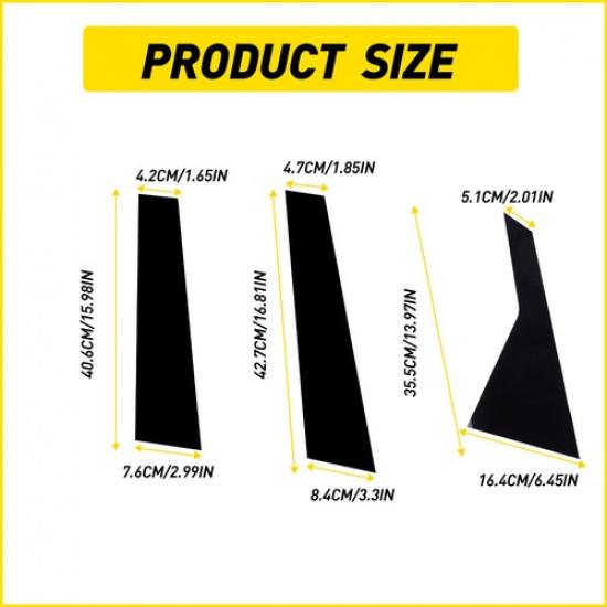 6x Black Pillar Posts Cover Door Trim For HYUNDAI GENESIS G80 2015- Sedan EK