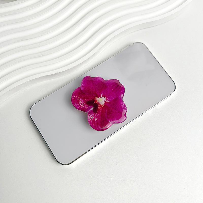 Orchid Flower Shaped Phone Support Ring Expandable Phone Holder Desktop Cell Phone Grip Lazy Bracket