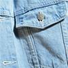 Denim Jacket Men Hooded Casual Men Jean Jackets Streetwear Solid Color Turn Down Collar Denim Coats Men Jacktes Hat Detachable