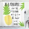 Pineapple Fruit Tropical Shower Curtain For Bathroom Decor Summer Green Leaves Blue Yellow Printed Fabric Waterproof With Hooks