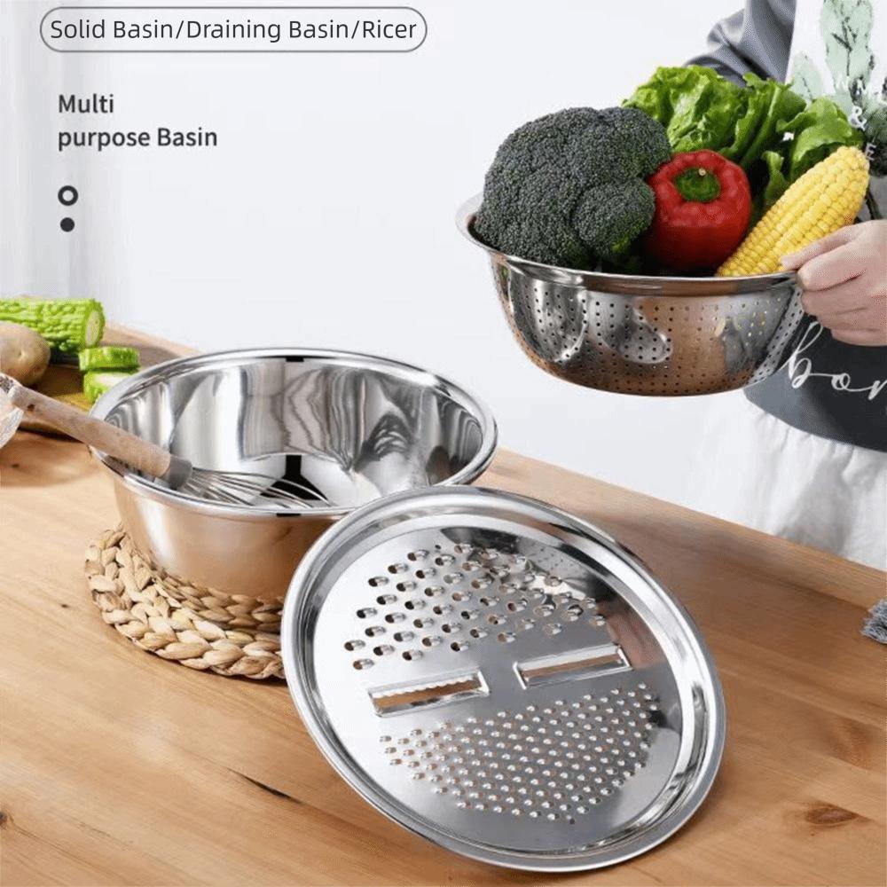 Thickened Vegetable Slicer Grater Stackable Mixing Bowl Set Vegetable Washing