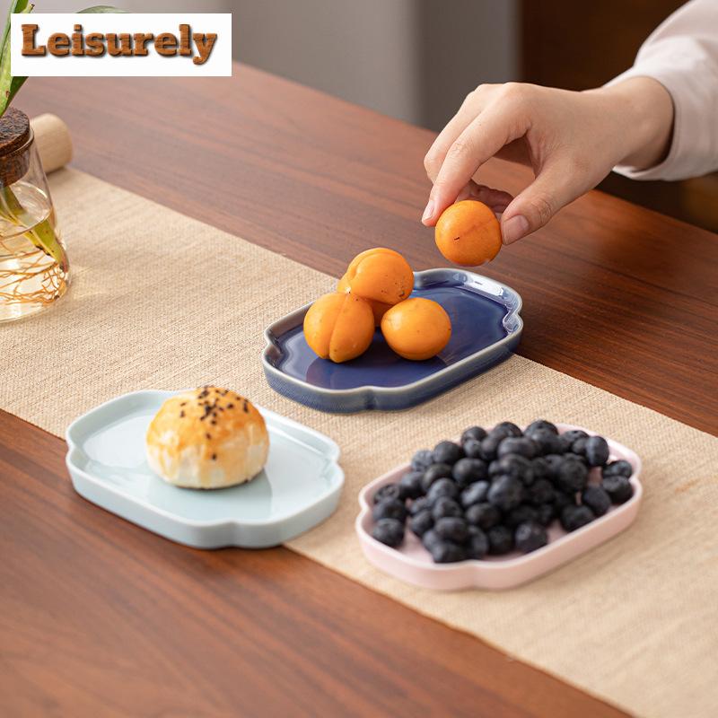 Chinesische Ruyi Teeuntertasse Keramik Obst Snack Schale Trockenbrauen Tee Tablett Halter Getrocknete Früchte Gebäckteller Kung Fu Teeset Zubehör