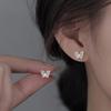 Elegant Butterfly Lace Pearl Stud Earrings - 2025 New Style for Women