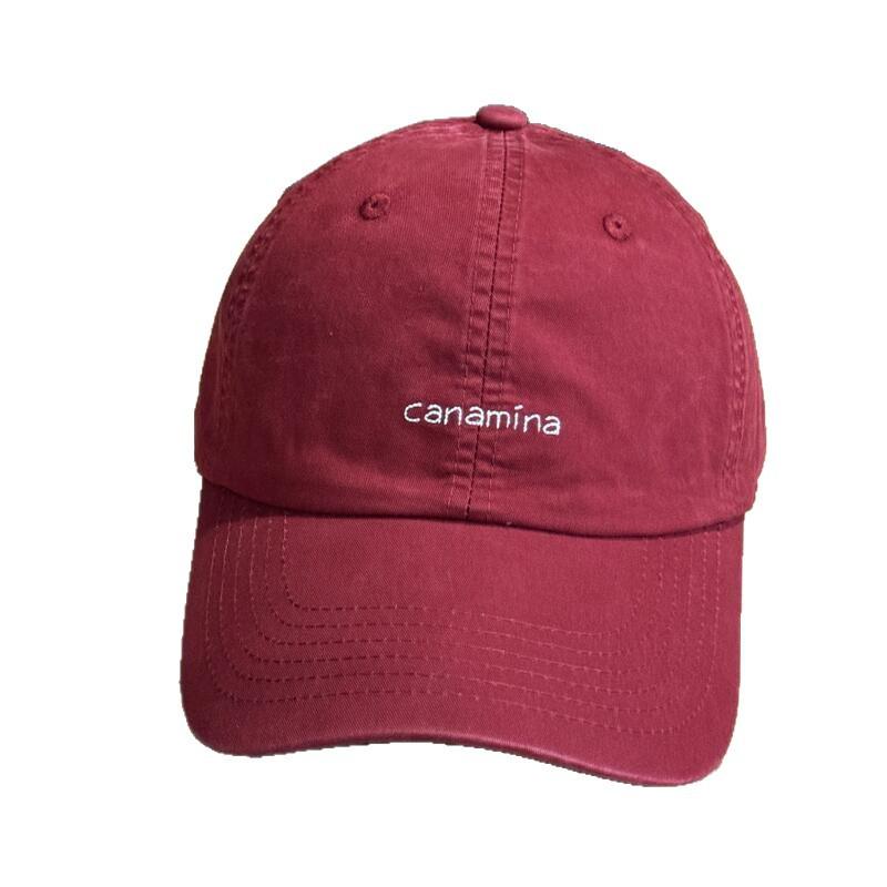 Autumn washed soft top simple small letter young students baseball cap street travel versatile face small curved brim hat