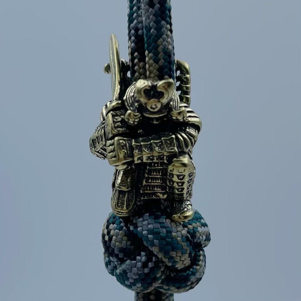 Japanese Broadsword Samurai Paracord Woven Bracelets Beads Brass Pendants Hangings Charms DIY Backpack Lanyard Pendants EDC