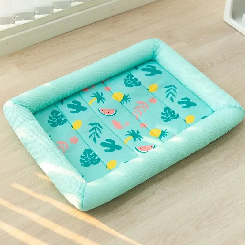 New S-XL Summer Cooling Pet Dog Mat Ice Pad Dog Sleeping Square Mats for Dogs Cats Pet Kennel Top Quality Cool Cold Silk Dog Bed