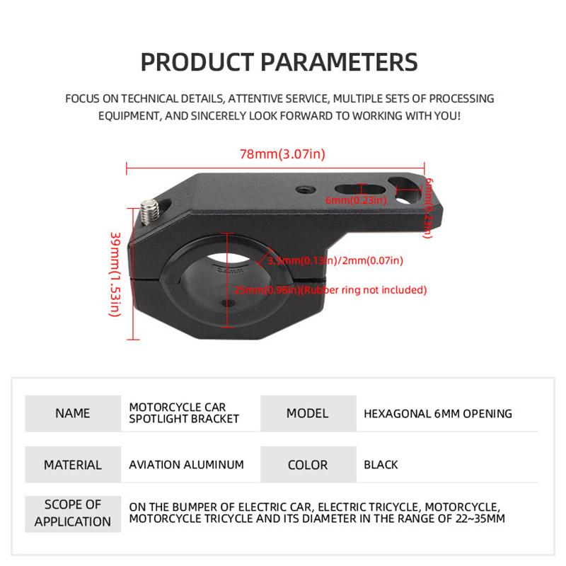 1pc Motorcycle Mounting Bracket Headlight Spotlight Mount Universal Motorcycle Fog Light Bracket Headlamp Holder Accesorios