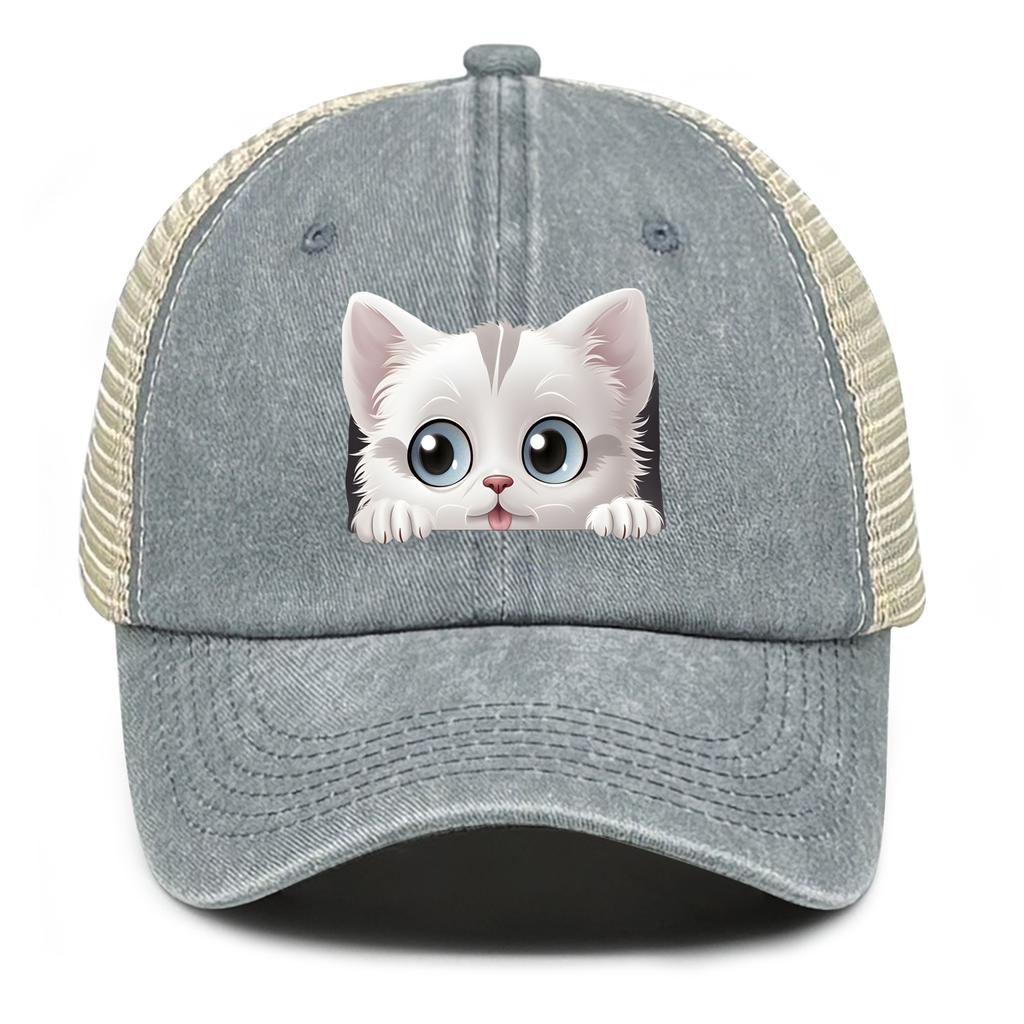 Lovely Cat Snapback Baseball Hat Cute Animals Hats For Woman Breathable Unisex Adjustable Baseball Cap Perfect For Street Style