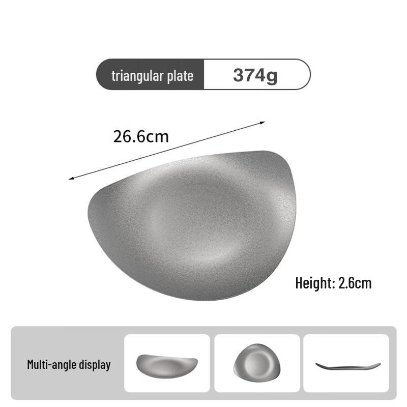 Retro Triangle Stainless Steel Dinner Plate