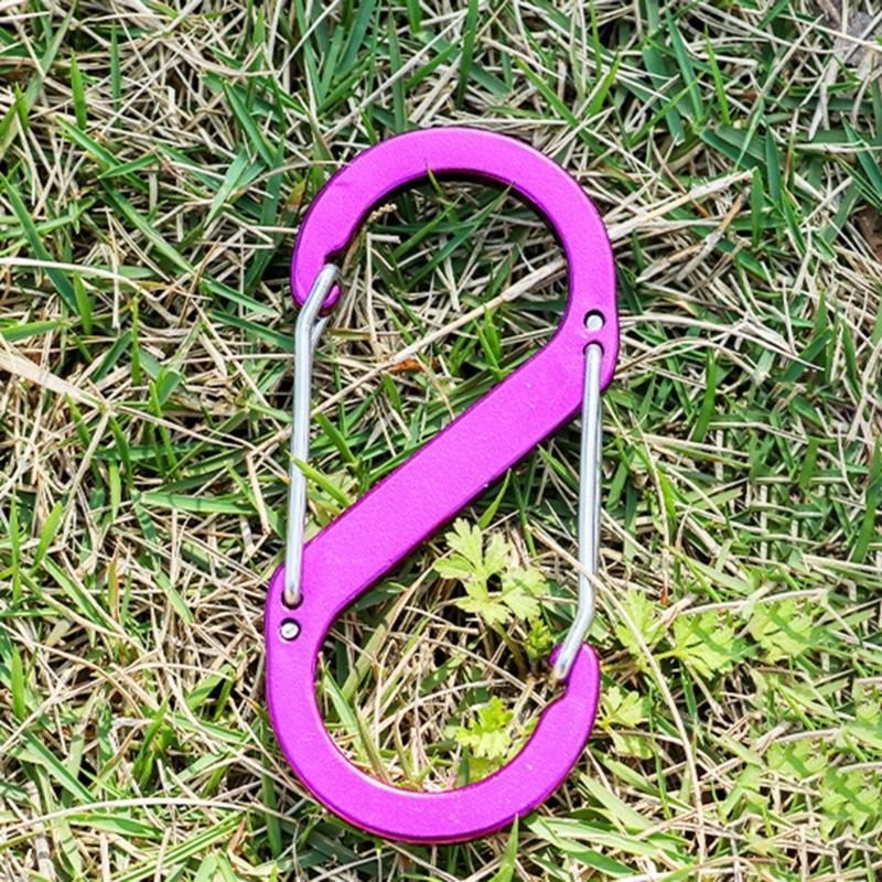 Aluminiumlegierungen S-förmiger Karabiner Doppel-Schnapphaken Karabiner Schlüsselanhänger Kleiner Federclip für Camping Angeln Reisen