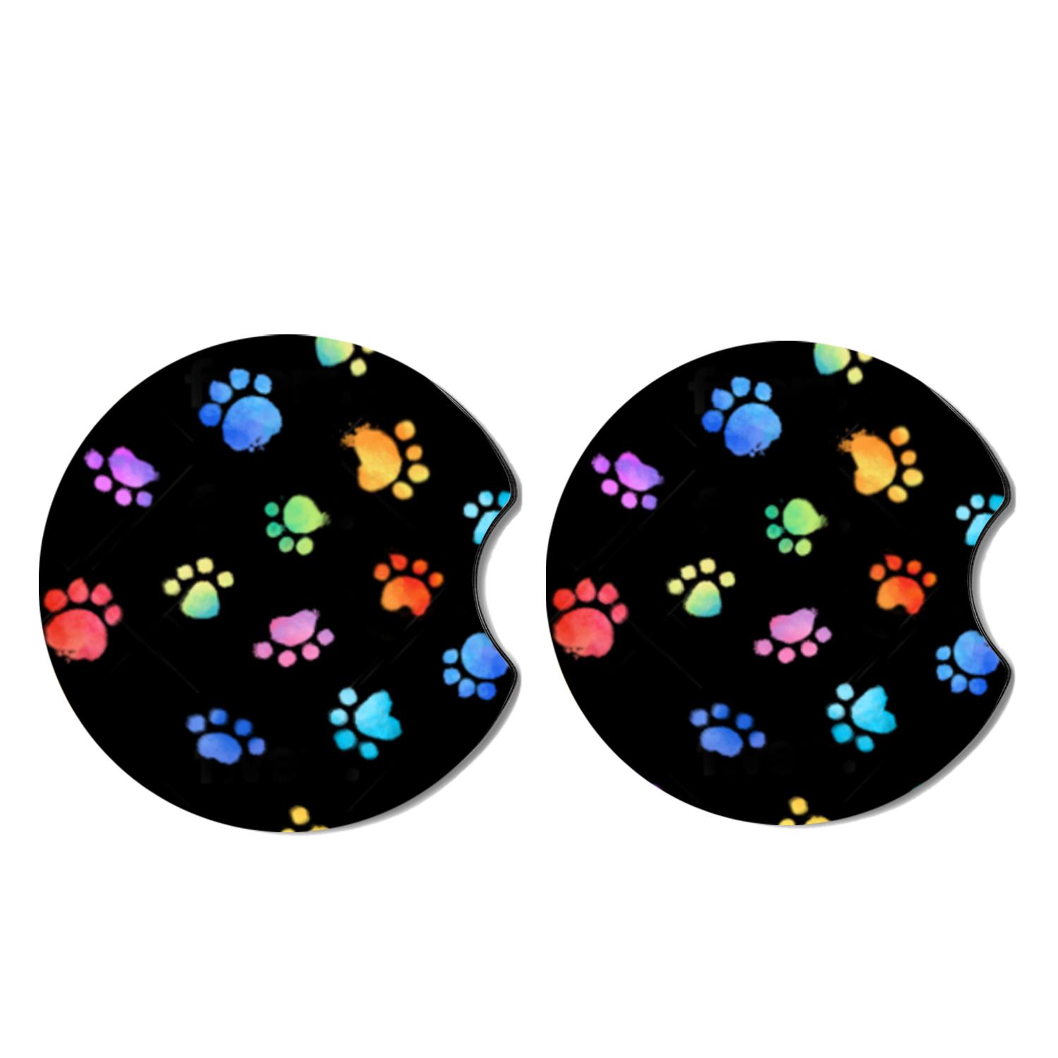 

2 шт. Милая лапа собаки Впитывающий автомобильный подстаканник Противоскользящий Цветной Автомобильный подстаканник Модный держатель Аксессуары Аксессуары для автомобильного стакана