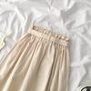 2025 Women's Korean Simple A-Line Midi Skirt: High Waist, Elastic, Versatile for Spring and Autumn
