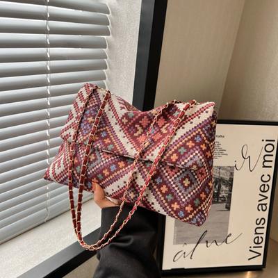 Bohemian Shoulder Bag for Women Large Capacity Crossbody Bag Armpit Bag Chain Shopping Bag Shoulder Strap