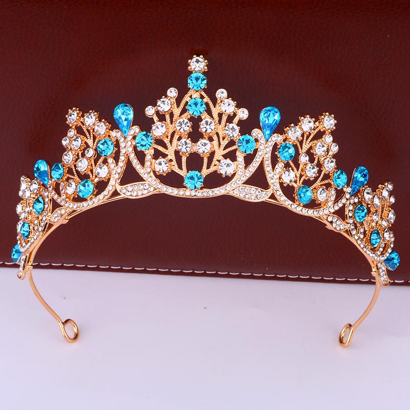 New Fashionable Princess Crystal Crown Headwear Bride's Wedding Dress Dress Accessory  Beauty Pageant Performance Queen's Crown