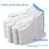 6/12pairs Lampshade Cotton Non-slip and Wear-resistant Construction Site Work Gloves, Encrypted White Labor Protection Gloves