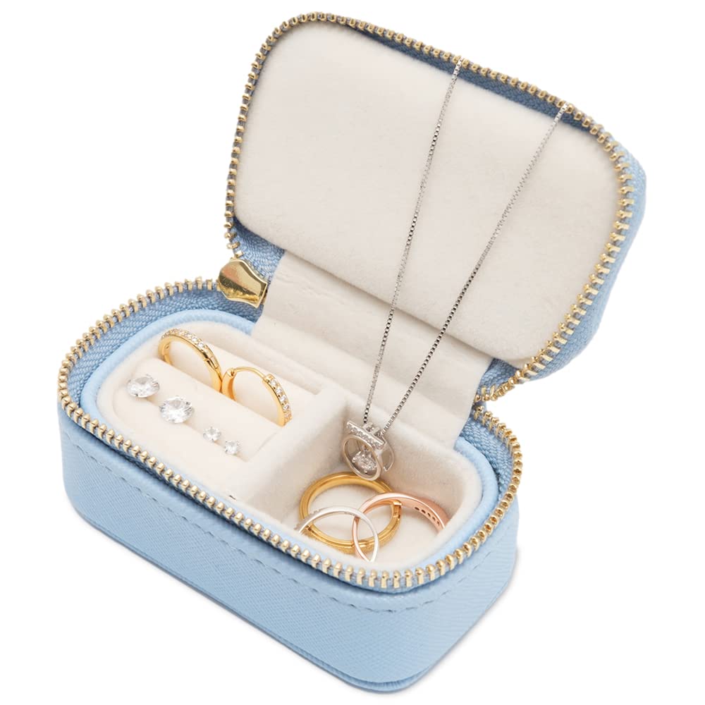 

Poume Jewelry Accessory Ring Mini Travel L a Case, Case, Case, Pouch, Portable, (Zenith Blue)