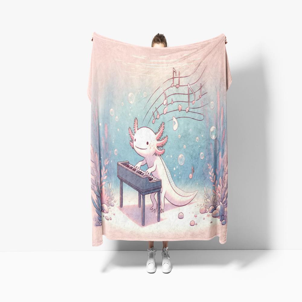 Cute Snimal Axolotl Printed Blanket,Warm Soft and Comfortable,For Home Travel Blanket Sofa Throw Blanket,Trips All-Season Use