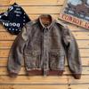 Autumn and winter American retro A flight jacket men's heavy wash old cowhide jacket leather jacket loose coat