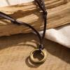 Vintage Metal Circle Pendant Necklace For Men Women Hip Hop Black Long Rope Adjustable Neck Chain Necklace Jewelry Gifts 2025