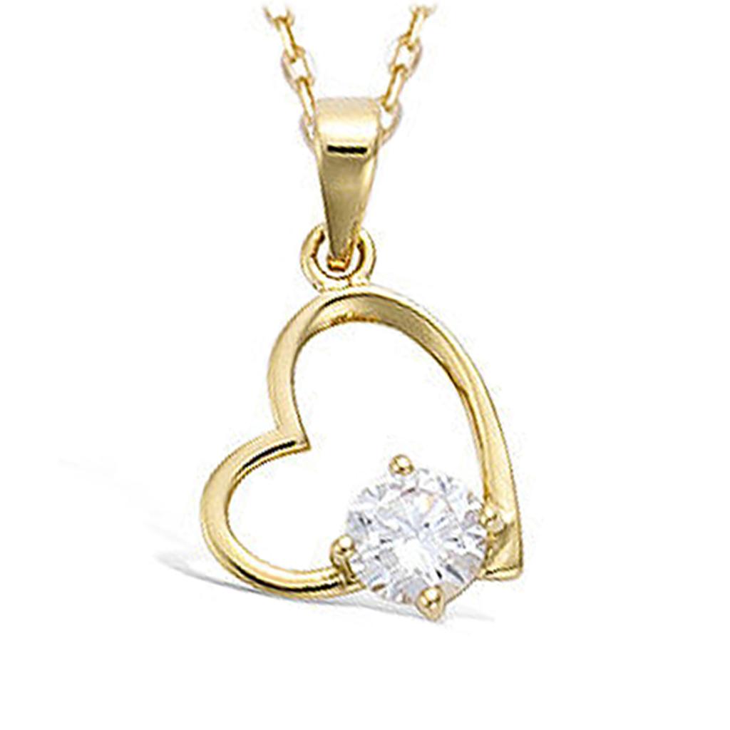 Les Trésors De Lily [N5350] - Gold Plated Pendant 'Love' White Gold - 12x12 Mm